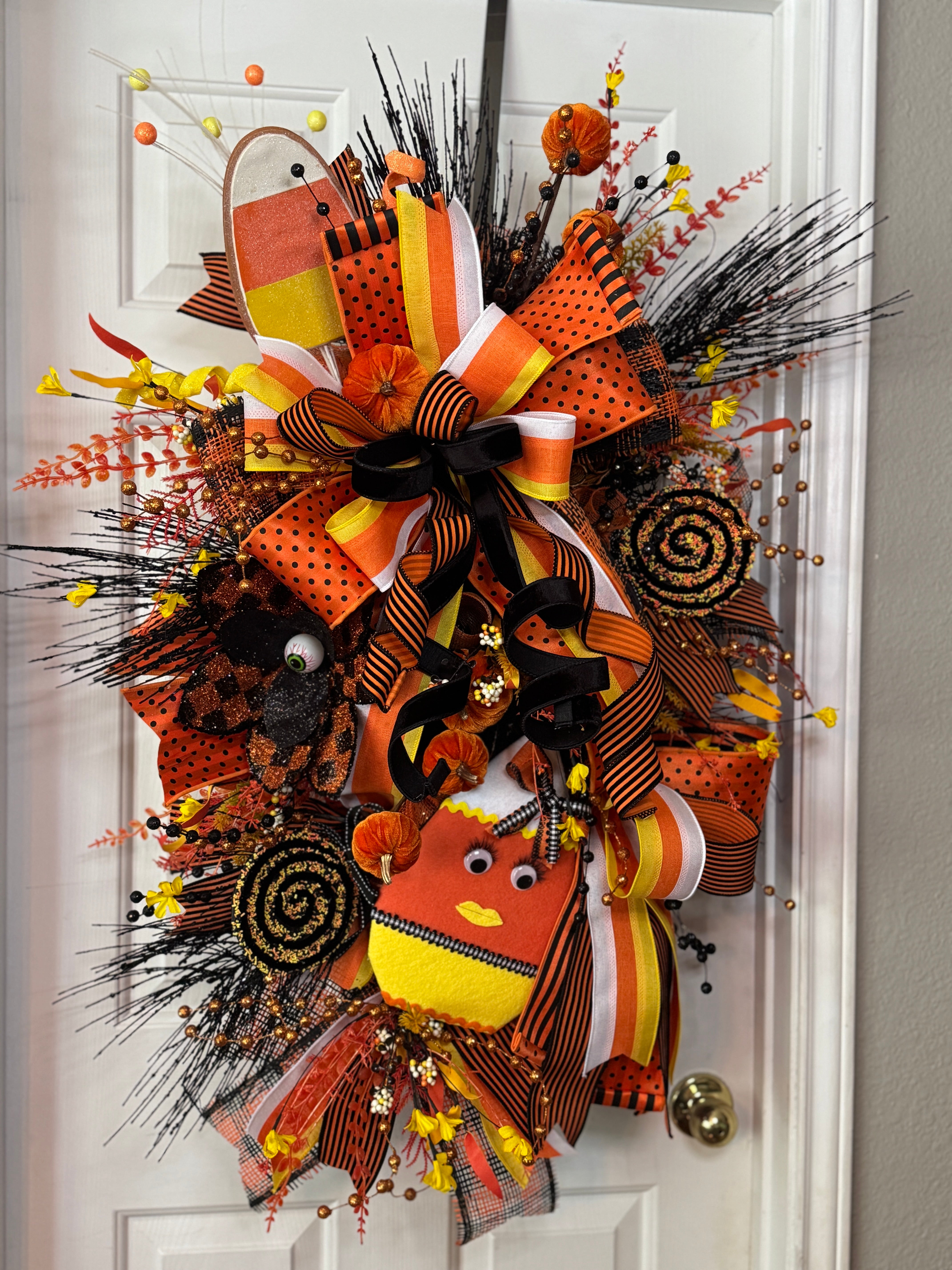 Ms Candy Corn Halloween Wreath