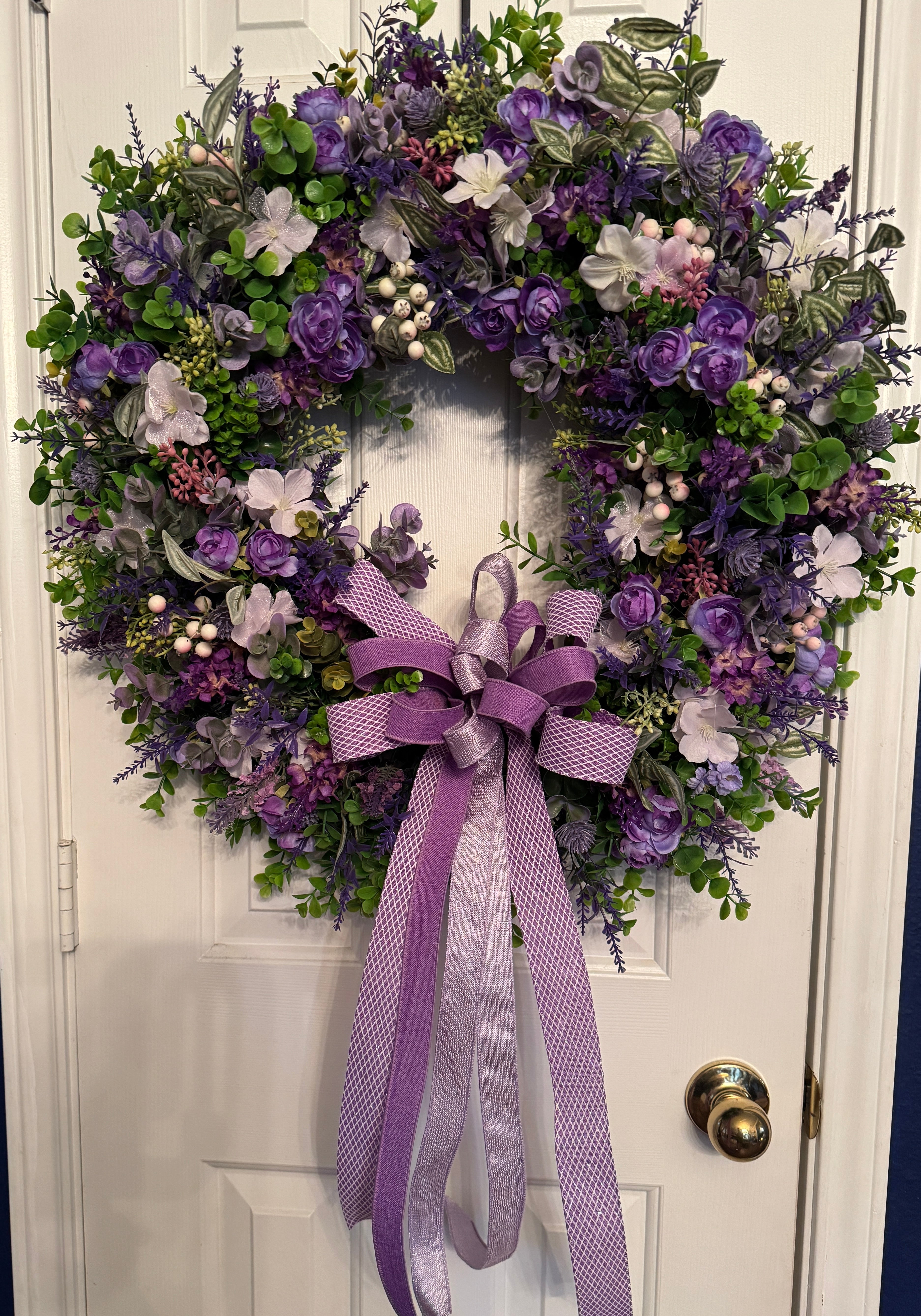 Purple, Levender,  and Eucalyptus Wreath