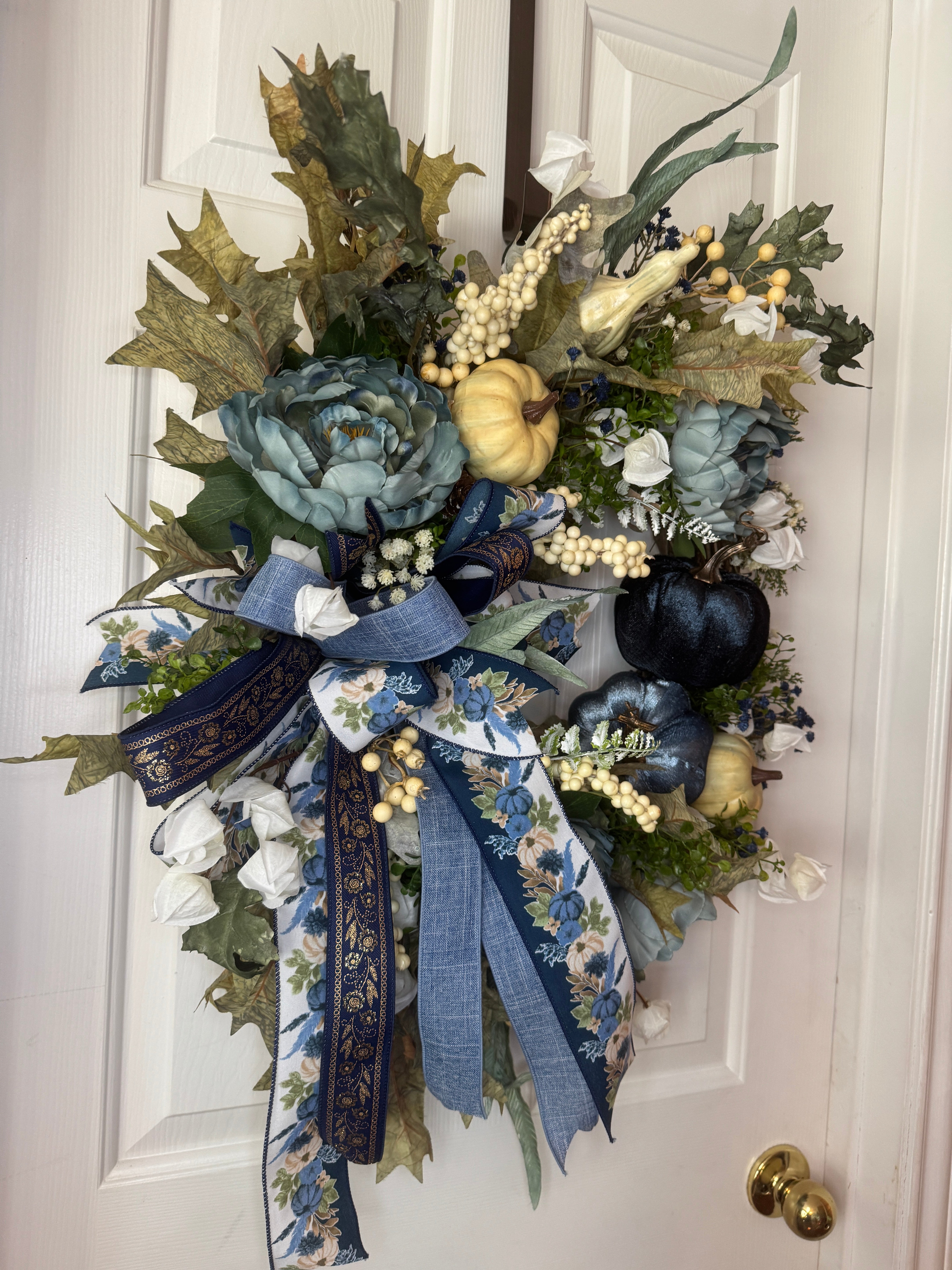 Fall-Thanksgiving Wreath in Blue