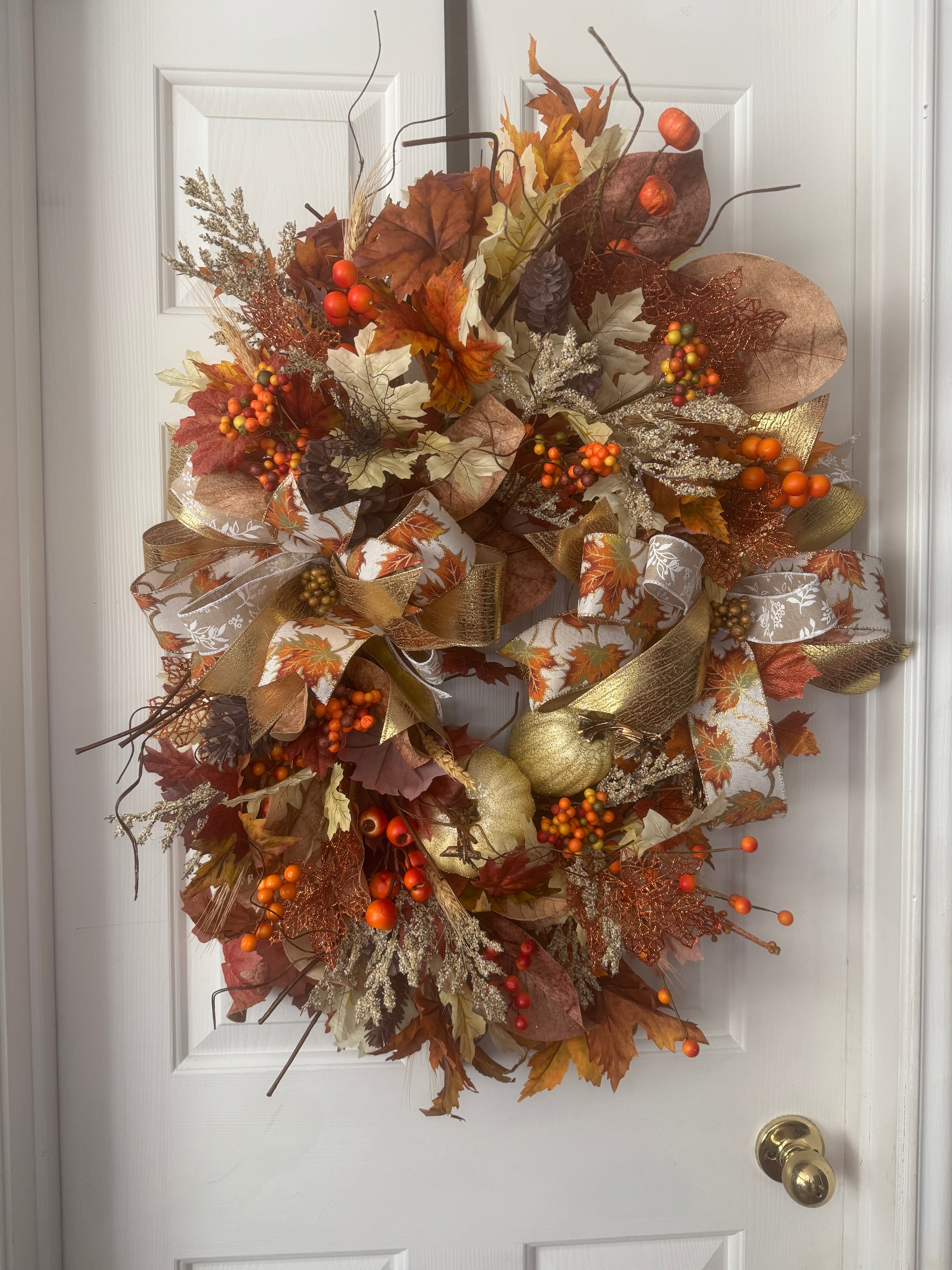 Maple and Magnolia Leaf Fall-Thanksgiving Wreath